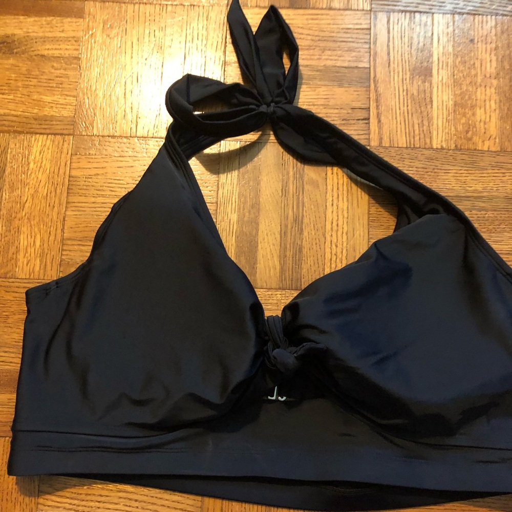 Black Old Navy Halter Longline Bikini Top